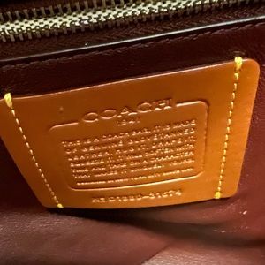 Grey leather Coach shoulder bag